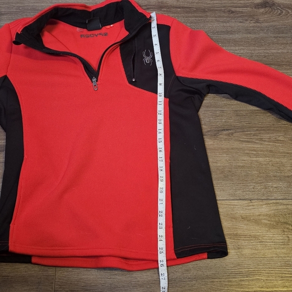 SPYDER Mens Cold WeatherQuarter Zip Pullover Red/Black Sweater/Sweatshirt SZ M - Picture 12 of 15